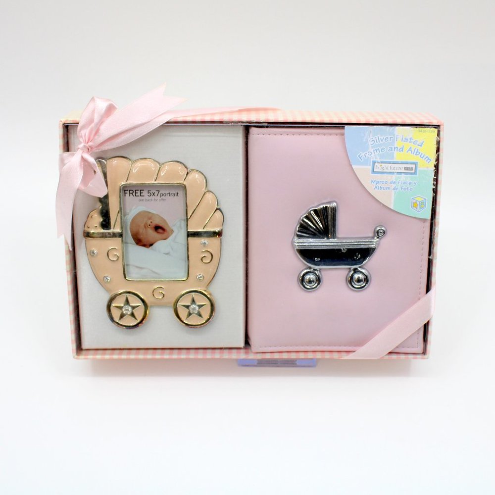 Silver Plated Carrier Frame and Photo Album